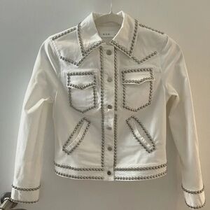 A.L.C. White Jean Jacket with Silver Accents